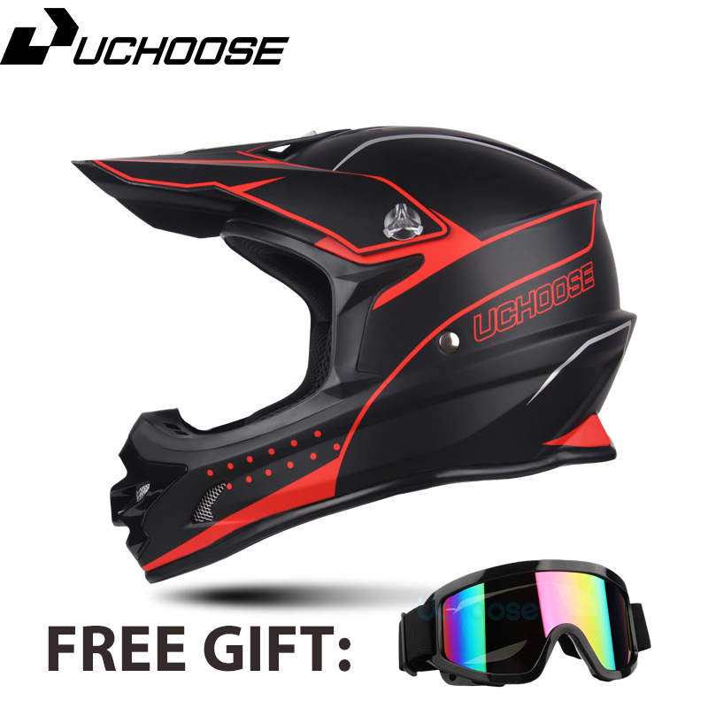 Enviar gafas DOT Adulto Mujer Hombres Cascos únicos Motocross Off Road Casco Downhill: Rojo / S