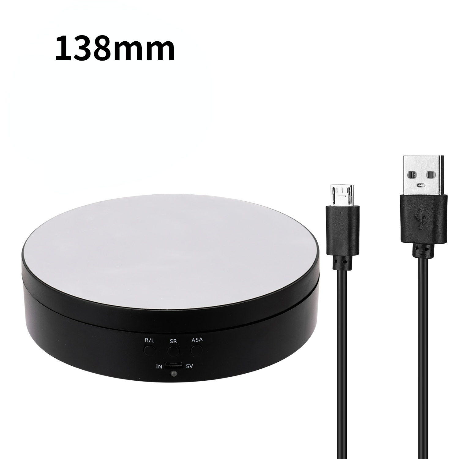 138/145/200Mm 3 Snelheden Fotografie Roterende Display Stand 360 Elektrische Roterende Product Display Draaitafel Voor video Schieten: 138mm black Mirror