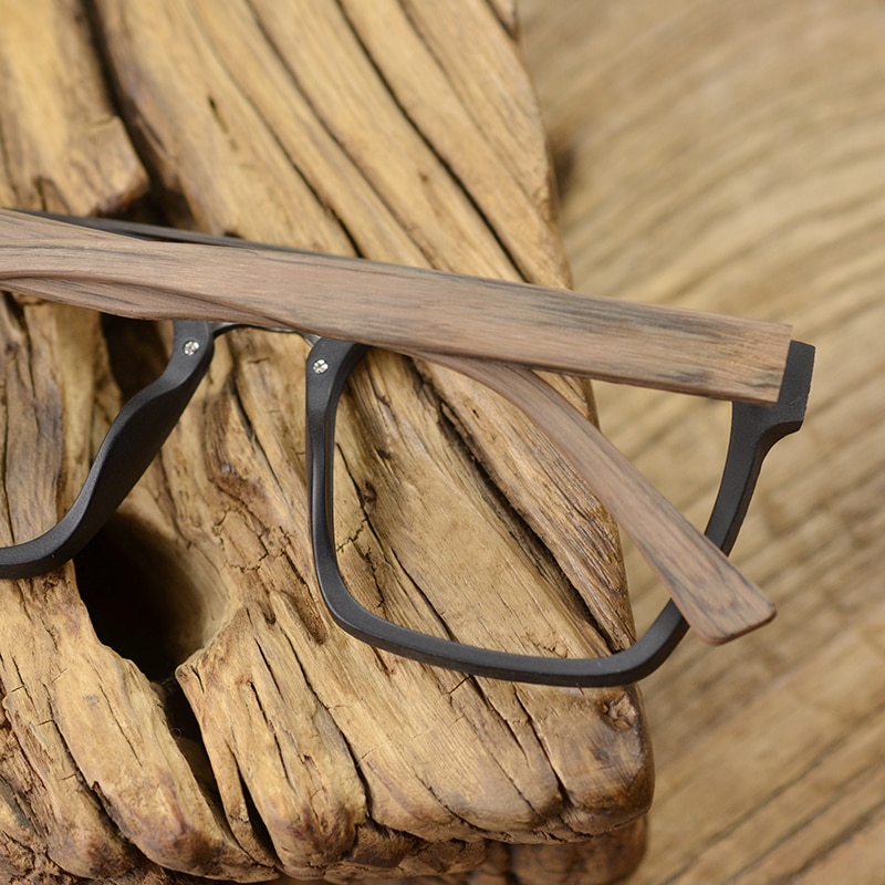 Posesion Optical Glasses Frames Men Square Optical Myopia Prescription Eyeglasses Male Wooden Frame Eyewear Spectacles
