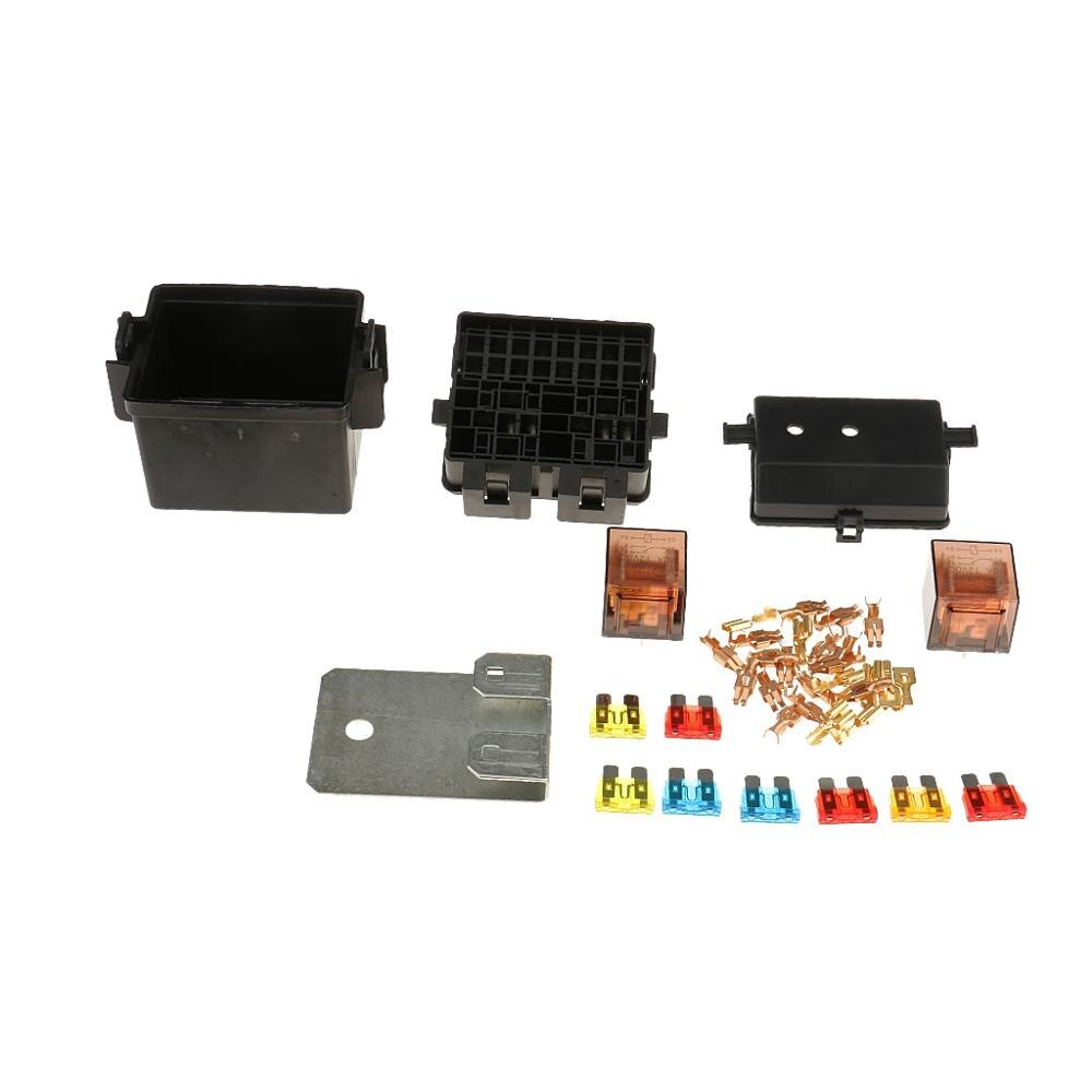 12V 2 Way Circuit Relay Blade Fuse Box Car Boat Auto Automotive Holder Kits
