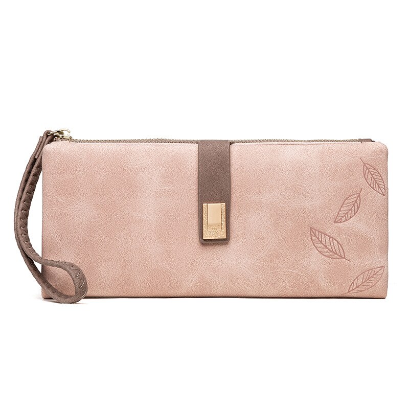 Polsbandje Clutch Wallet Vrouwen Zachte Lederen Kaarthouder Rits Mobiele Telefoon Zak Grote Capaciteit Portemonnee Vrouwelijke Portemonnee Carteras: Pink