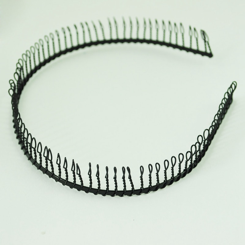 SODIAL(R) denti in metallo pettine fascia per capelli cerchietto per capelli nero per donna