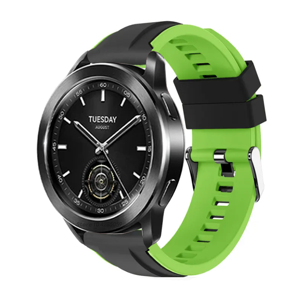Lädersilikonarmband för xiaomi klocka  s3 smartklockarmband sportband för xiaomi klocka  s3 22mm armband tillbehör correase: Xxl / Svart gul