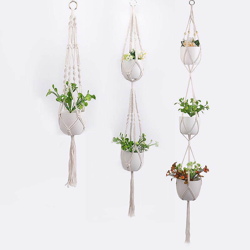 Plant Hanger Macrame Hangers Macrame Wall Hanging Plant Holder Air Plant Planters For Indoor Plants Indoor Plants Hanging Pot