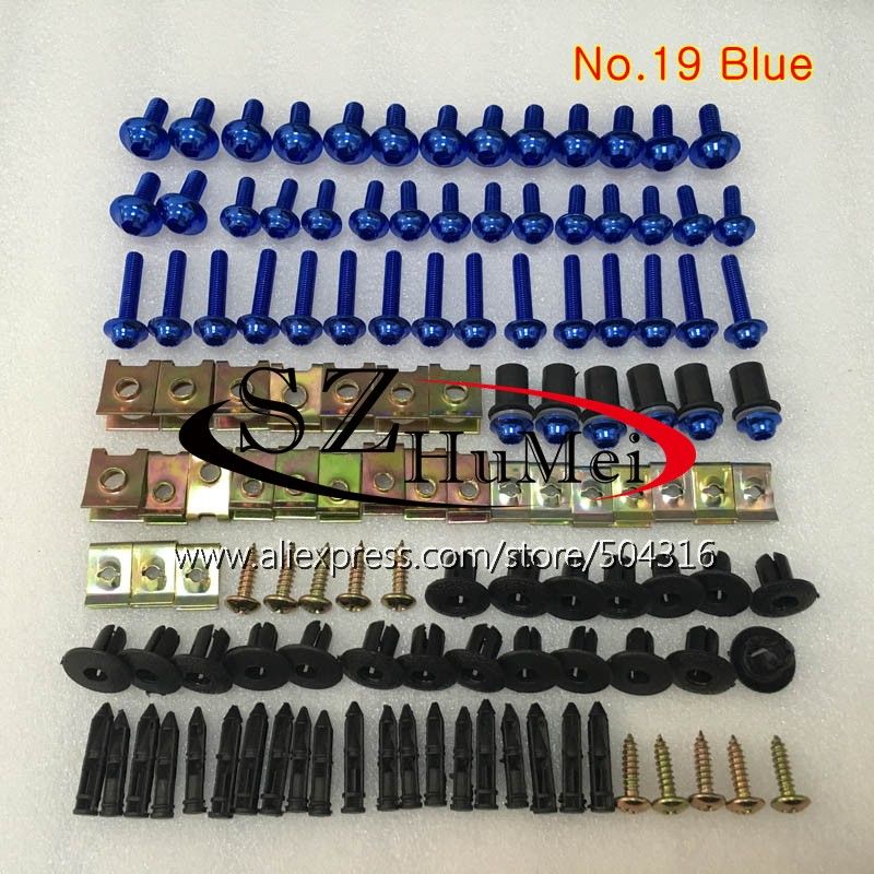 Kit complet de boulons de carénage pour suzuki gsxr 600 gsxr 750 01 02 03 gsxr 600 750 k1 r600 2001 2002 2003 vis et écrous de boulons de pare-brise: N ° .19