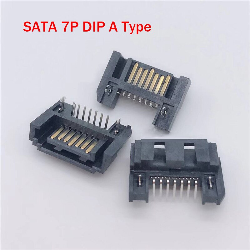 Interface de disque dur SATA 7 broches, 10 pièces, connecteur SMT DIP, prise mâle Type A, monté sur PCB