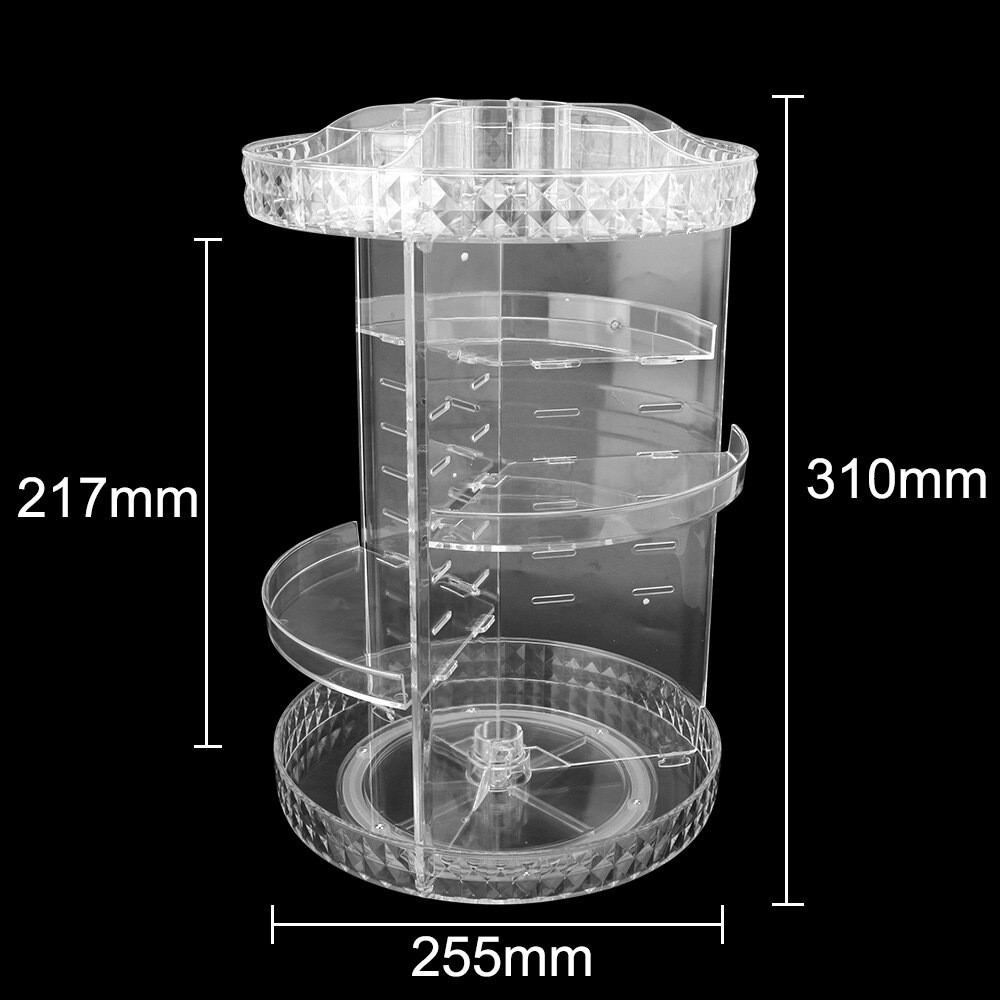 Rotating Makeup Organizer Detachable Cosmetic Storage Box Transparent Acrylic 360 Degree Rotation Multi-Function Rack