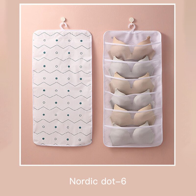 Underwear Hanging Storage Organizer Underwear Collection Grid Bedroom Wall Hanging Wardrobe Storage Bag Socks Closet Organizers: 04