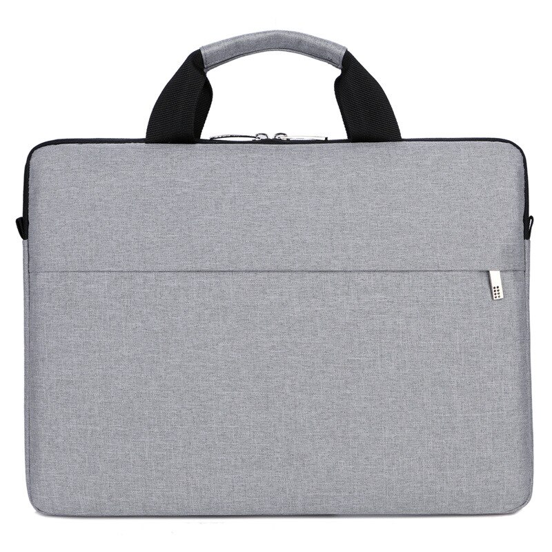 Funda para portátil de 15,6 pulgadas, bolso de mano de tela Oxford, bolsa de transporte para ordenador, bolsa de hombro púrpura, negro y gris, funda para portátil: Gris