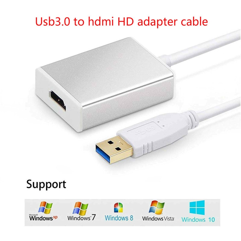 Usb 3.0 Naar Hdmi Hd 1080P Video Cable Adapter Converter Voor Hdtv Pc Drive Gratis Usb3.0 Naar Hdmi Hd adapter Kabel/Converter