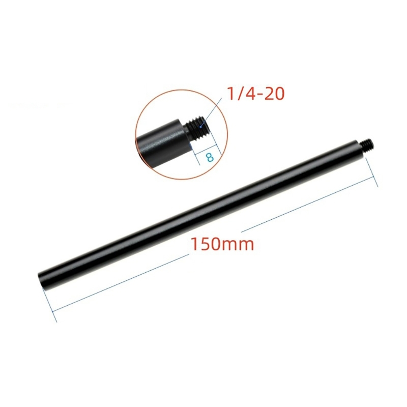 Aluminum Extension Rod 1/4" Female Bottom 1/4" Male Top Poles Tripod Mount
