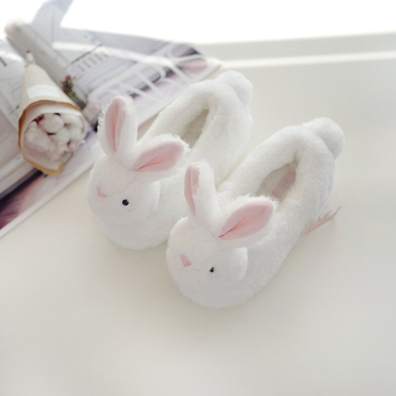Suihyung børn lodne dyr indendørs sko vinter varme skridsikre børn hus bomuldssko piger hvid kanin enhjørning hjemmetøfler