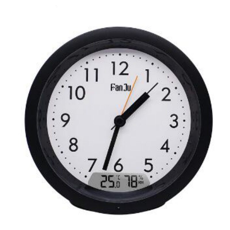 Alarm Clock LED Digital Movement Temperature Humidity Automatic Backlight Desk Table Bedroom Electronic Clocks WF107: Black