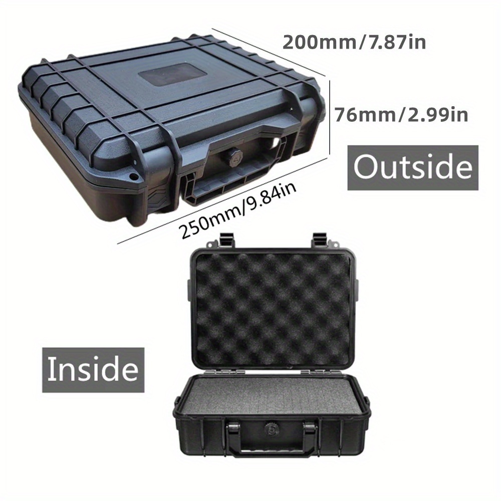 1pc waterdichte harde draagtas tas gereedschapskoffer met voorgesneden spons opbergdoos veiligheidsbeschermer organisator hardware gereedschapskist impact: Blauw