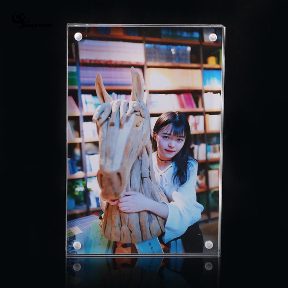 DIY Acrylic Transparent Photo Frame Rectangle Magnet Picture Frame Frames for Home Decor Birthday Supply