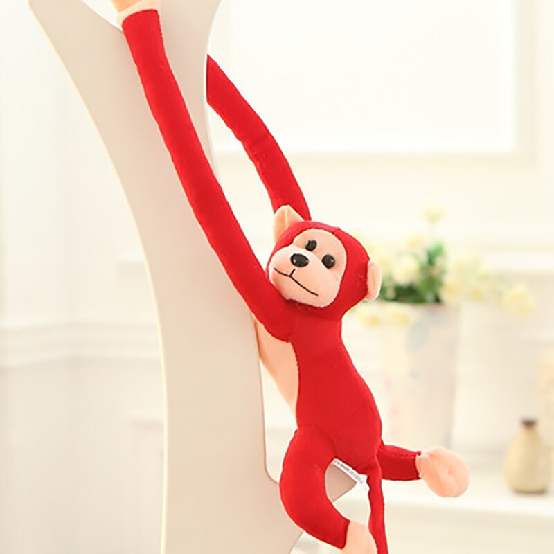 60Cm Lange Arm Aap Van Arm Tot Staart Pluche Speelgoed Kleurrijke Aap Gordijnen Aap Knuffel Pop Voor Kinderen kinderen: Red