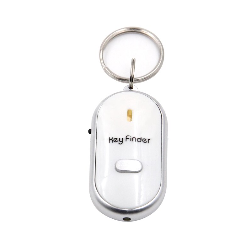 4 Colors Mini LED Whistle Key Finder Flashing Beeping Remote Lost Keyfinder Locator Keyring For Children Wallet: White