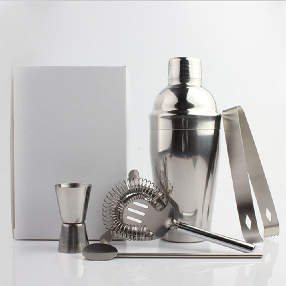 Stainless Steel Bartender Set Bartender Glass Snow Bar Glass Cocktail Bar Accessories Barman Shaker Bartender Tool: 5-piece set