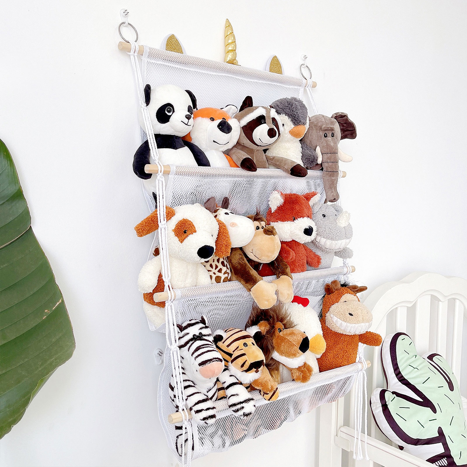 Pluche Speelgoed Opbergnet Opbergtas Boek Pop Opbergrek Muur Opknoping Speelgoed Organizer Voor Kinderkamer Slaapkamer Badkamer Speelkamer