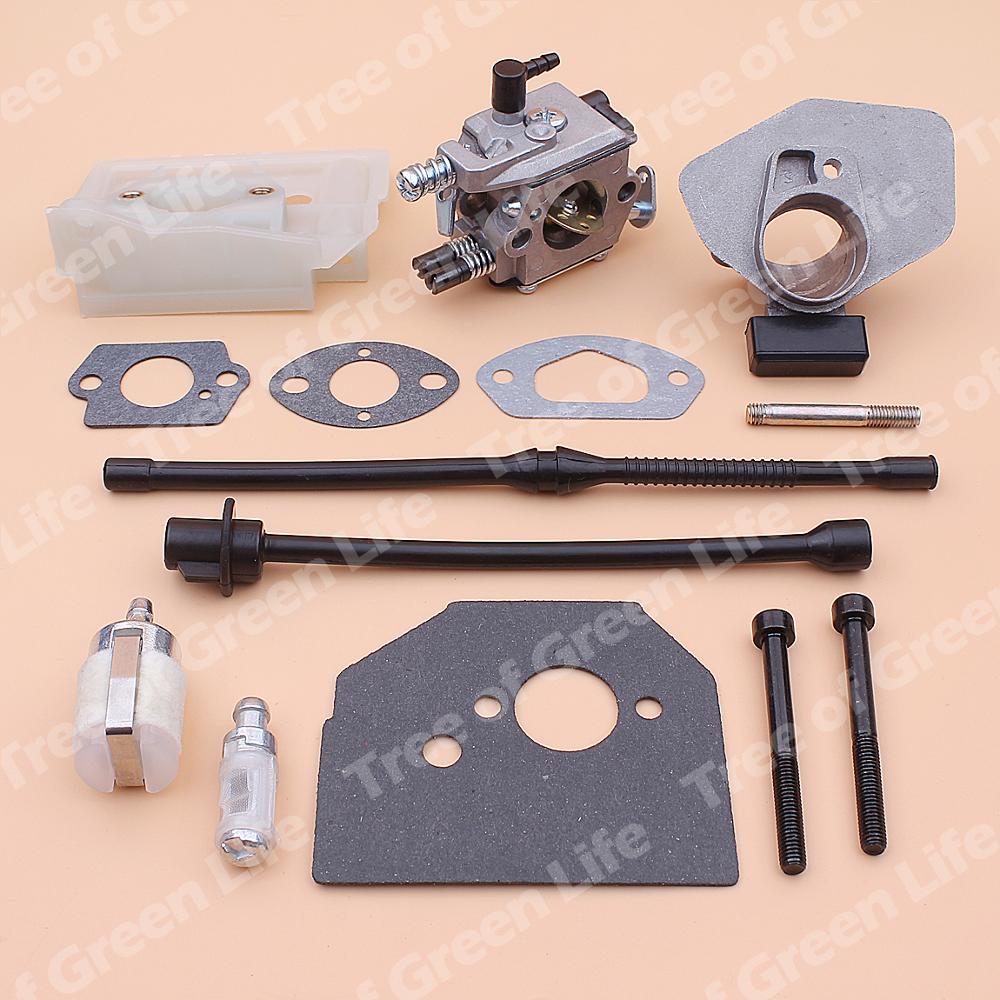 Carburetor Carb For Chinese Chainsaw 4500 5200 5800 45cc 52cc 58cc Fuel Oil Filter Line Gasket Bolt Adaptor Bracket Kit