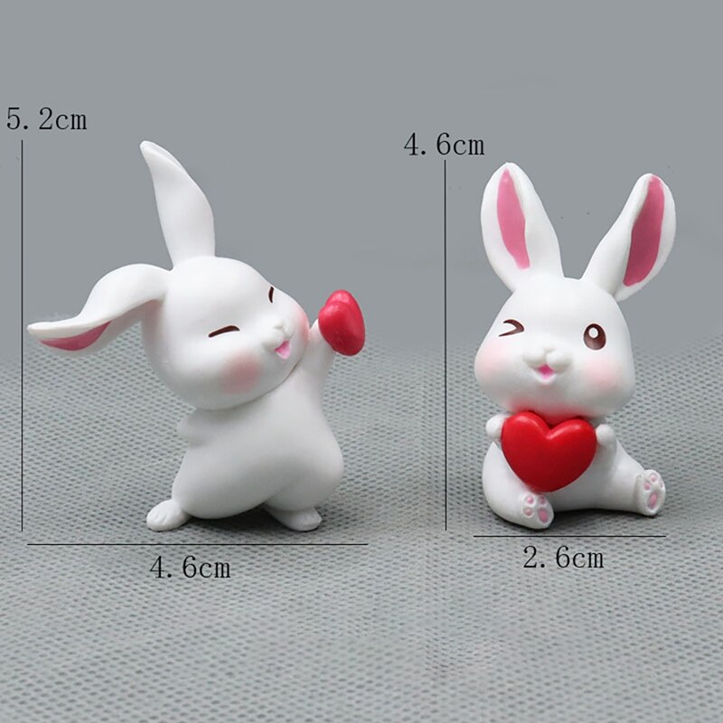 Miniatur-tiermodell, karotte, kaninchen, niedliche cartoon-puppe, statisches modell, dekorationsspielzeug, dekorative miniaturen