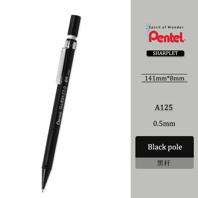 5 pezzi Pentel Sharplet-2 A125-P Matita Meccanica menurut pensil bergerak 0.5 millimetri Giappone Nero/Blu/Verde/Luce blu/colore Rosa di colore: nero 5pezzi