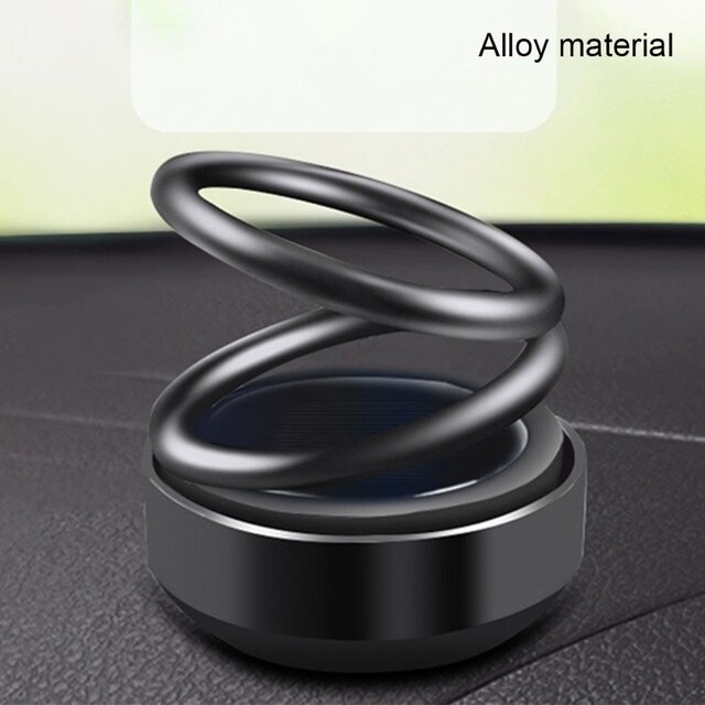 Auto Luchtverfrisser Solar Auto Parfum Geur Auto Rotatie Air Aromatherapie Aroma Voor Auto Parfum Voor Man Auto Accessoires: Aluminum alloy black