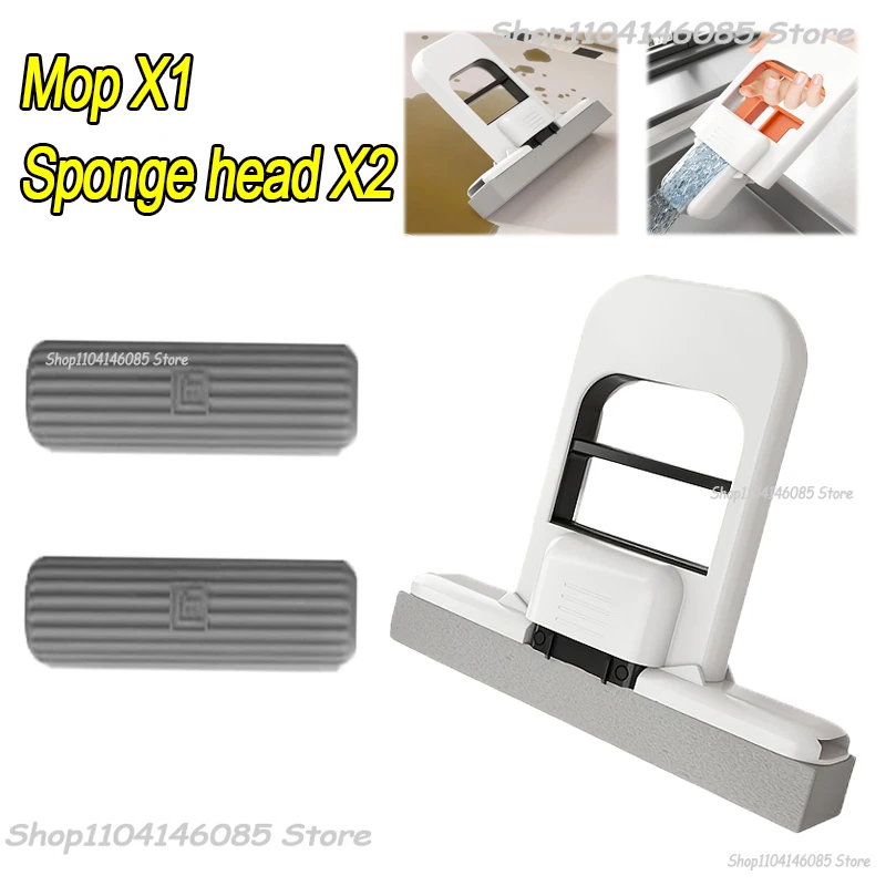 Mini-sponsmop Handvrije wasmoppen Mini draagbare superabsorberende dweil voor desktopvloer Badkamer Keuken Glas Autoreiniging: green