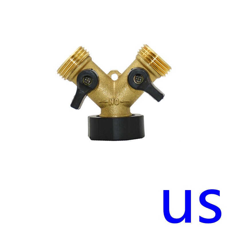 Válvula de riego ajustable para grifo de jardín, divisor de agua de 2 vías de latón hembra de 3/4 pulgadas, 3/4, 1 pieza: ANSI