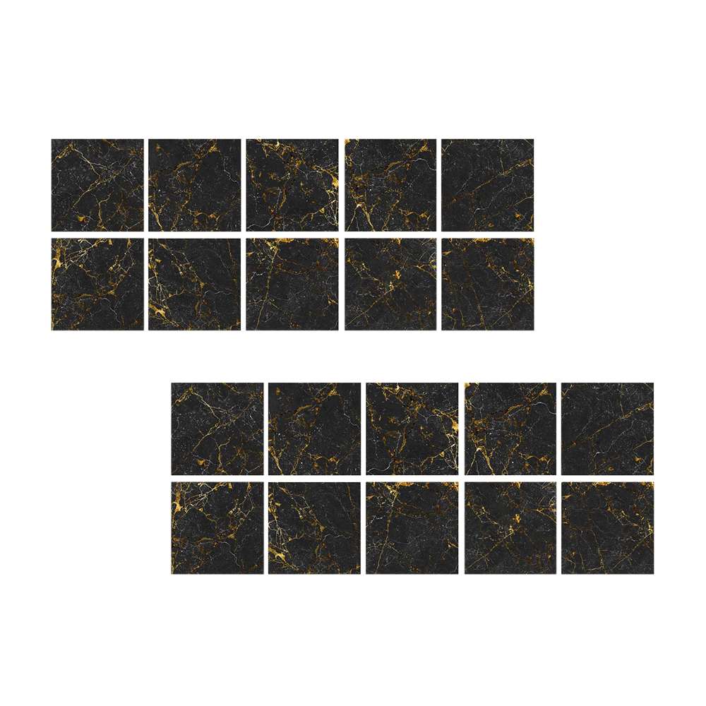 20 stk imitasjon svart gull marmor flis vegg klistremerke dekorasjon dekor pvc selvklebende vegg klistremerker stick fliser panel