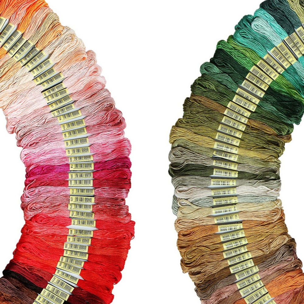 100 Colors Cross Stitch Threads Cotton Sewing Skeins Embroidery Thread Floss Skein Kit DIY Sewing Tools Craft Accessories