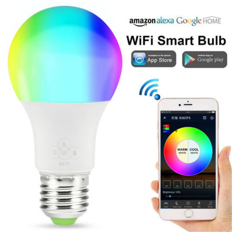 E27 LED Smart Huis Lamp RGB WiFi Lamp Fles Ampul Voor Telefoon APP Afstandsbediening Dimbare Multicolor Auto Flame lampen