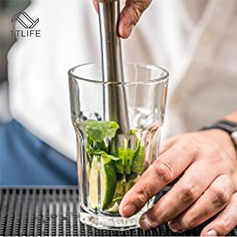 Aço inoxidável vinho mistura vara cocktail mudler shaker com martelo de esmagamento diy bebida fruta mudler esmagado gelo barware ferramenta