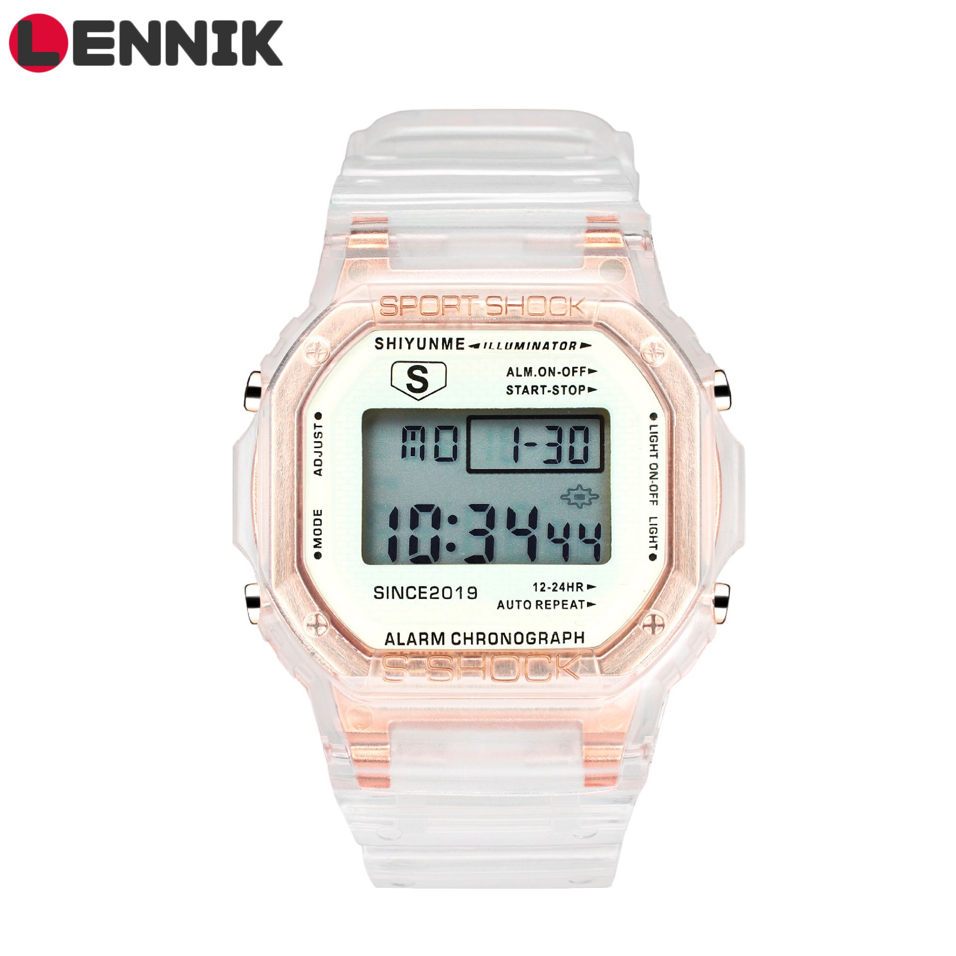 LENNIK-reloj electrónico para estudiantes, sencillo y , coreano, niños y adolescentes, cuadrado pequeño, resistente al agua, C296