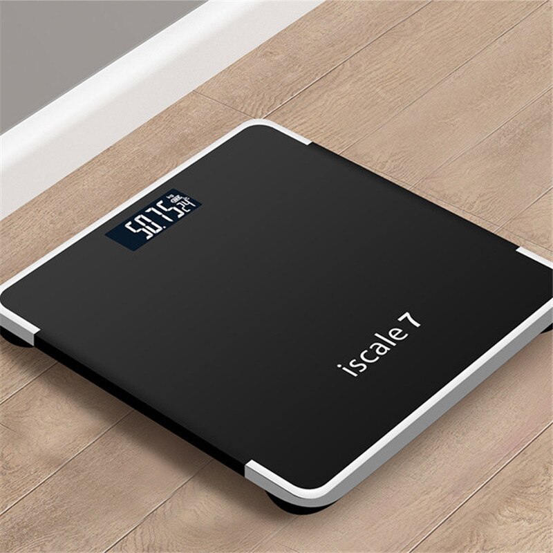 Badkamer Floor Lichaamsgewicht Glas Intelligent Smart Weegschalen Lcd Elektronische Weegschalen Home Digitale Lichaamsvet Schaal Xc: Black