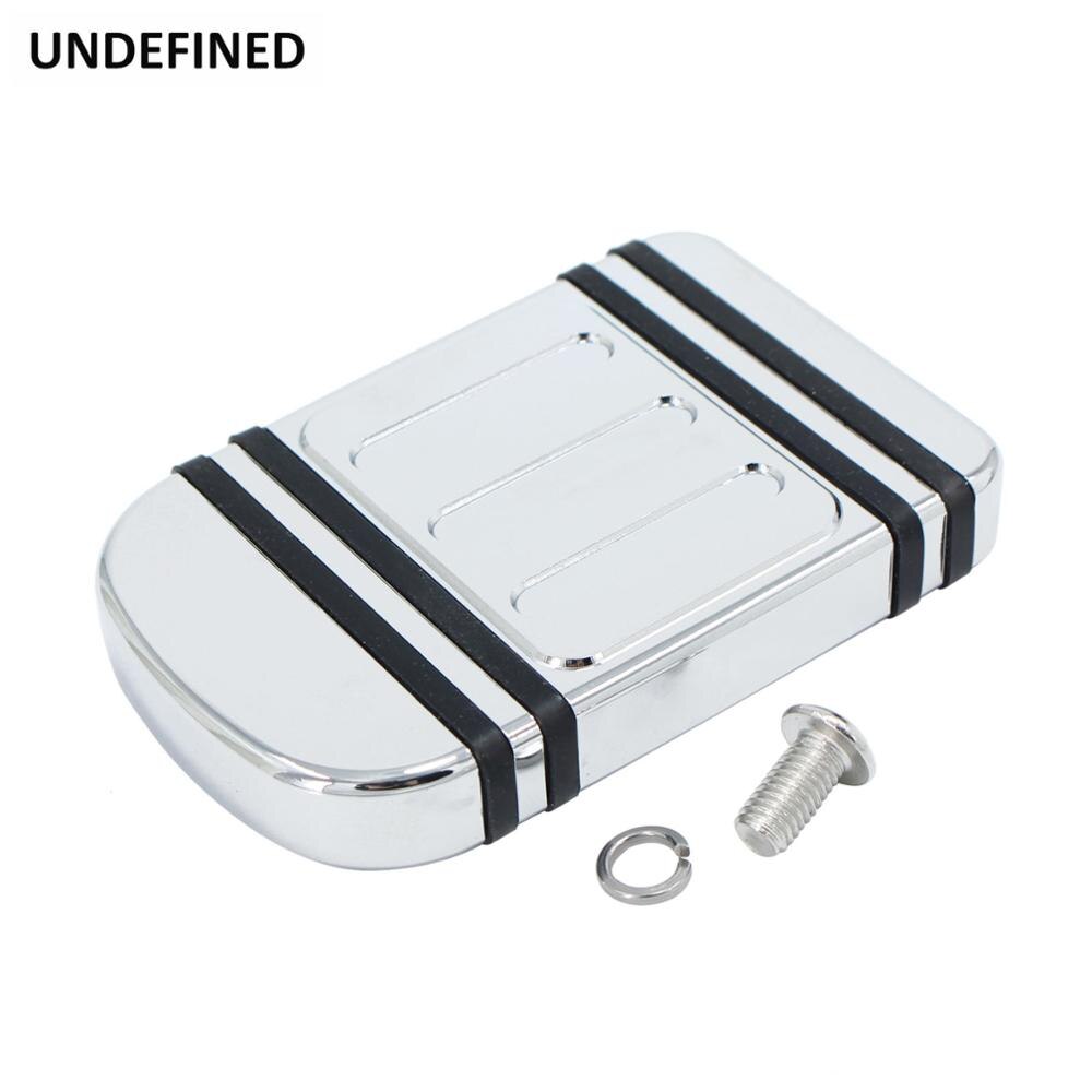 Motorcycle CNC Large Brake Pedal Pad Cover Foot Pegs For Harley Touring Road King Street Glide FLH Softail FXST Dyna FLD Trike: Chrome