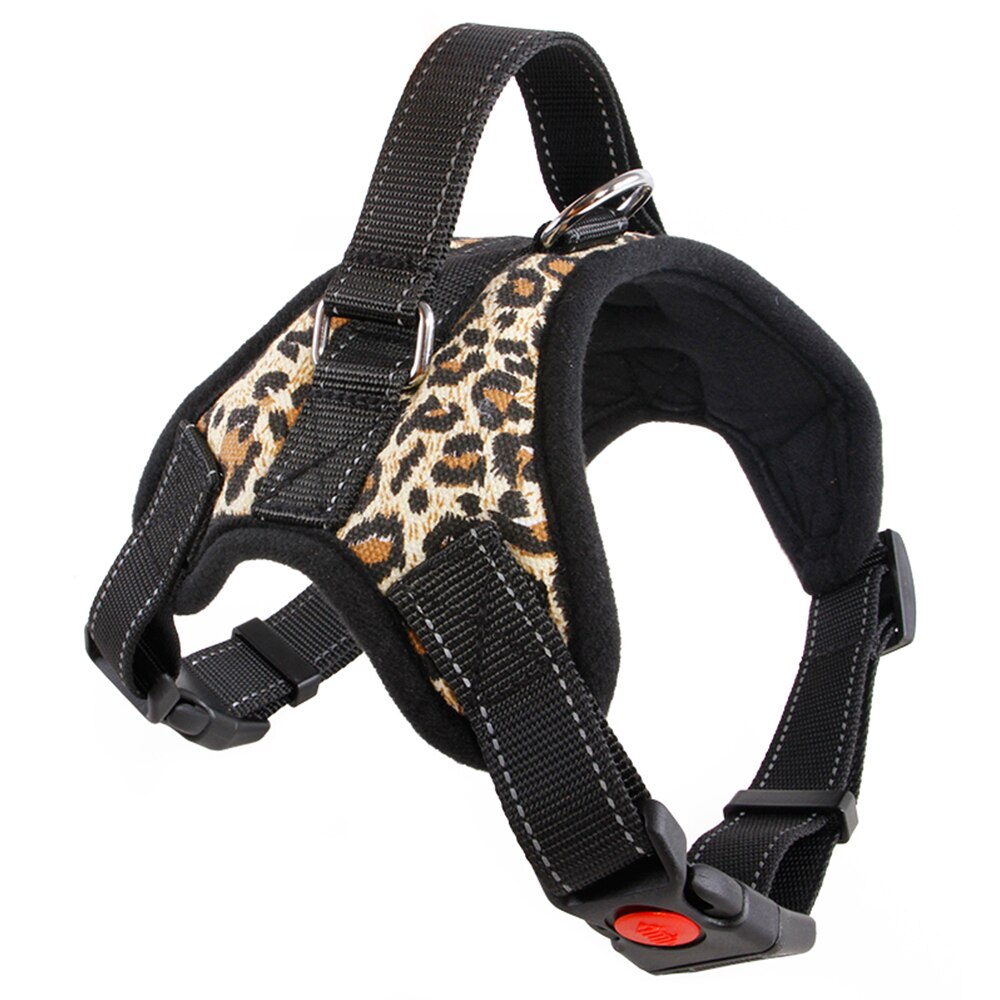 Papipet Harnassen Hond Verstelbare Ademend Mesh Lichtgewicht Pet Hond Controle Halsband Accessoires: Leopard / M