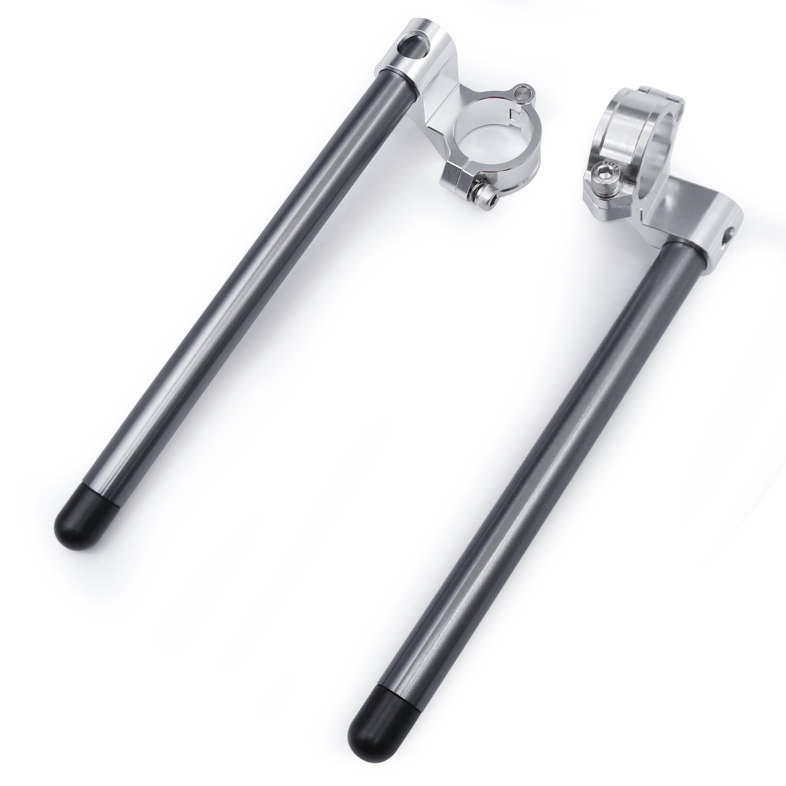 Motorcycle CNC Cafe Racer Handlebar Racing 37 41 45 48 50MM Clip On Fork Handle Bar 1.5 Inch Riser Rised Clip on: Orange