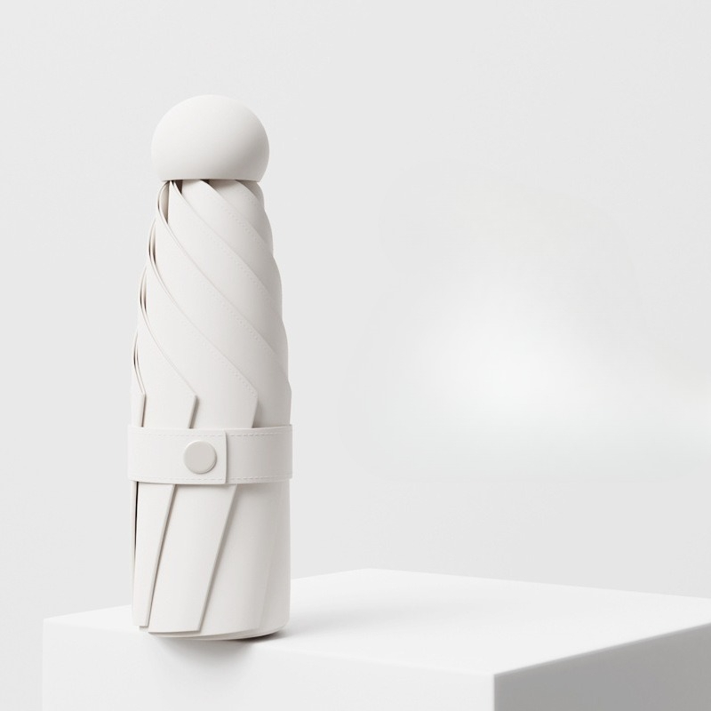 Paraguas plegable de vinilo, sombrilla portátil para lluvia y sol, sombrilla UV, sombrilla de bolsillo pequeña para protección de doble uso