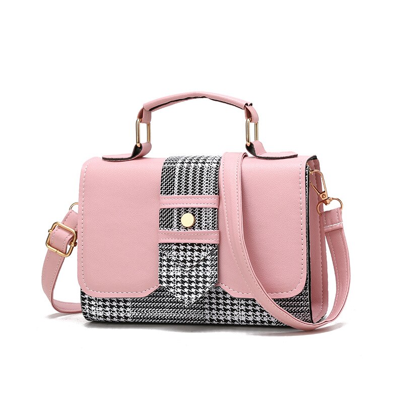 Crossbody Tas Voor Vrouwen Pu Lederen Schoudertas Meisjes Klassieke Rhombic Mini Messenger Purse Populaire Retro Vierkante Handtassen: pink