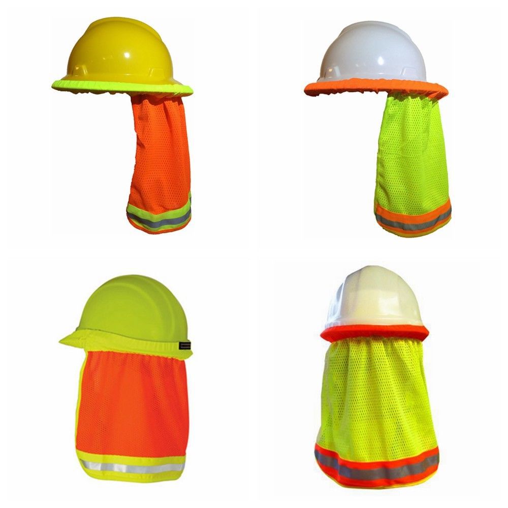 Sombrilla de seguridad para verano, casco de protección para el cuello, rayas reflectantes, útil, malla reflectante, cubierta para trabajadores de la construcción