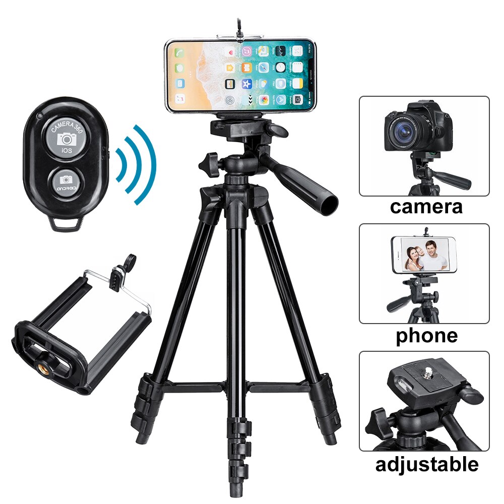 Tripod For Mobile Bluetooth Remote Control Long Tripod Self-Timer Camera Shutter Clip Holder Tripod Set Smartphone Tripod