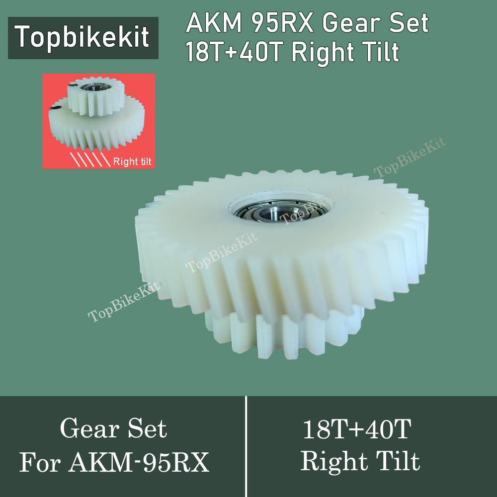 3 stk. 40t+18t tænder til akm 95rx motor nylon gearsæt til udskiftning af elcykel akm nylon gear til 95rx motorer /50g gear fedt