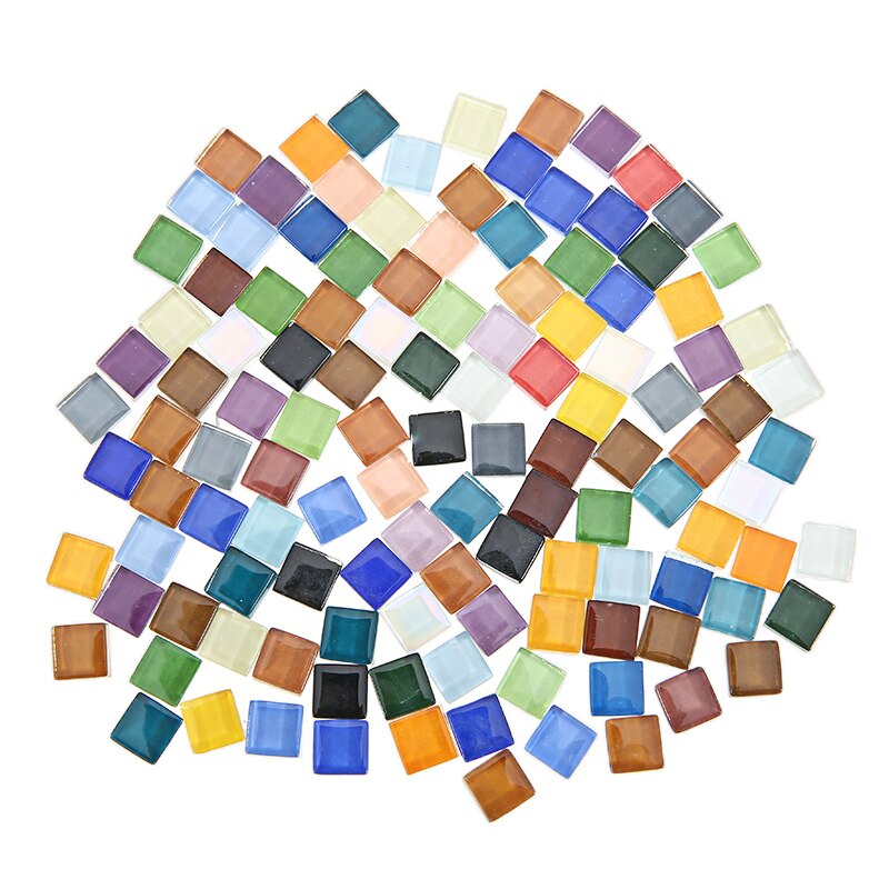 100g Glass Mosaic Tiles Colorful Glitter Shiny Crystal Mosaic Tiles Mirror Ornaments Tiles Wall Crafts for Decorative Materials