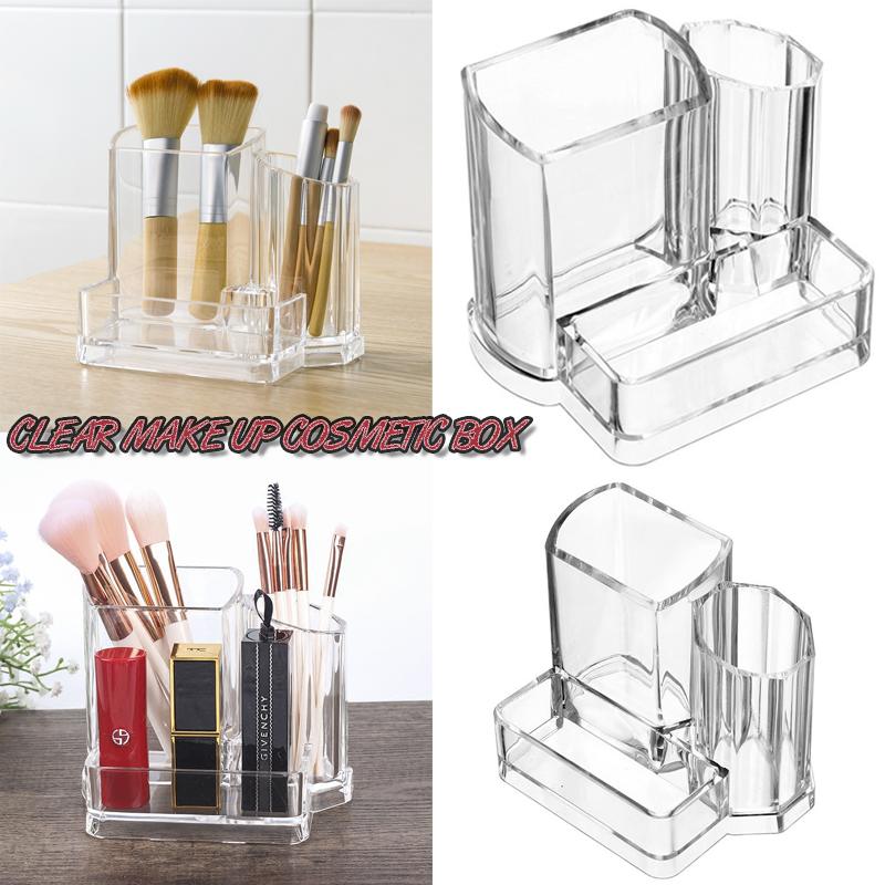 Acrylic Clear Make Up Cosmetic Box Case Storage Holders Organizer Beauty Storage Box Display Rack Stand Lipstick Container