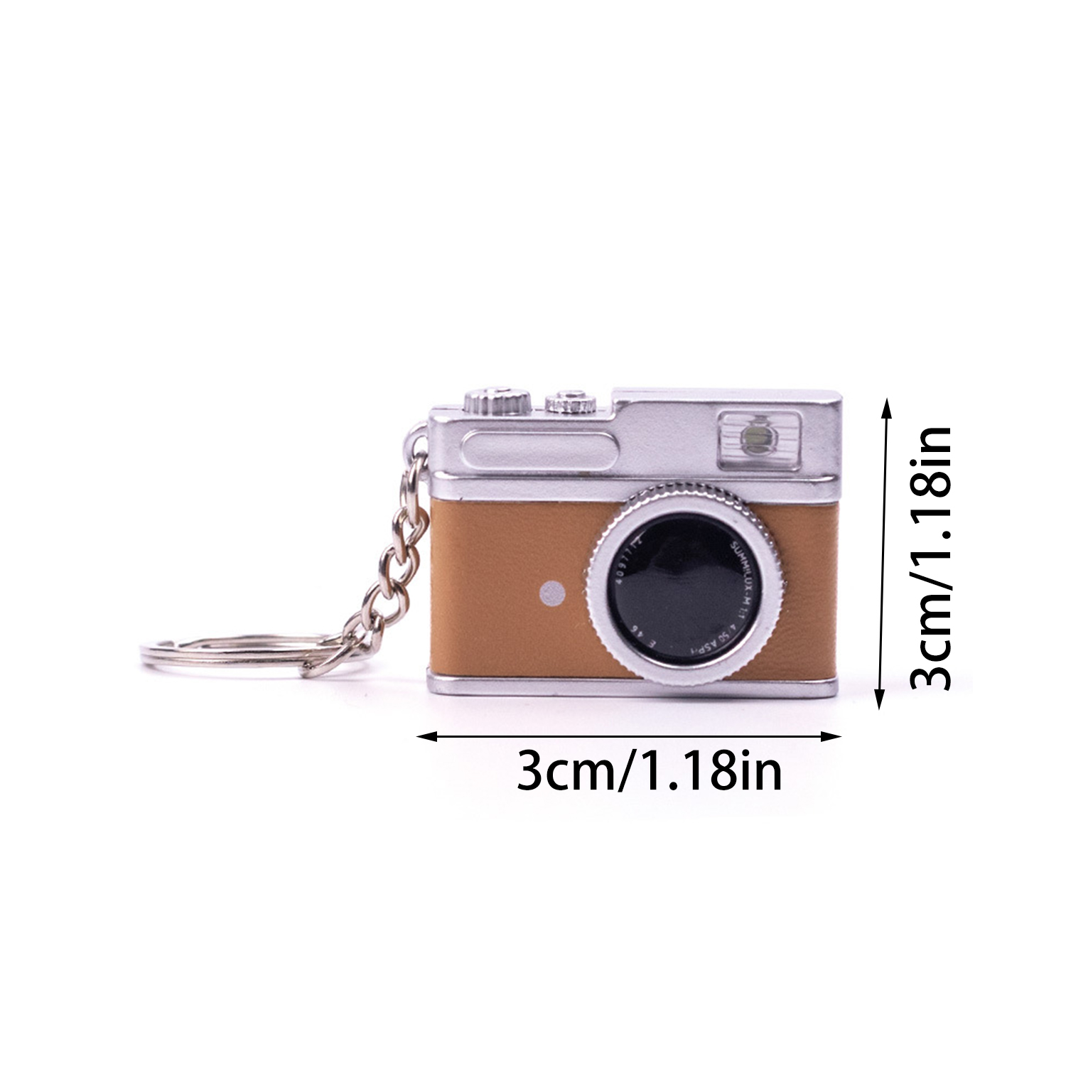 3D Mini Digital SLR Camera Simulation Retro Camera Hanging Ornaments Toy Can Shine LED Flashlight Keychain Decor Toy Keychain