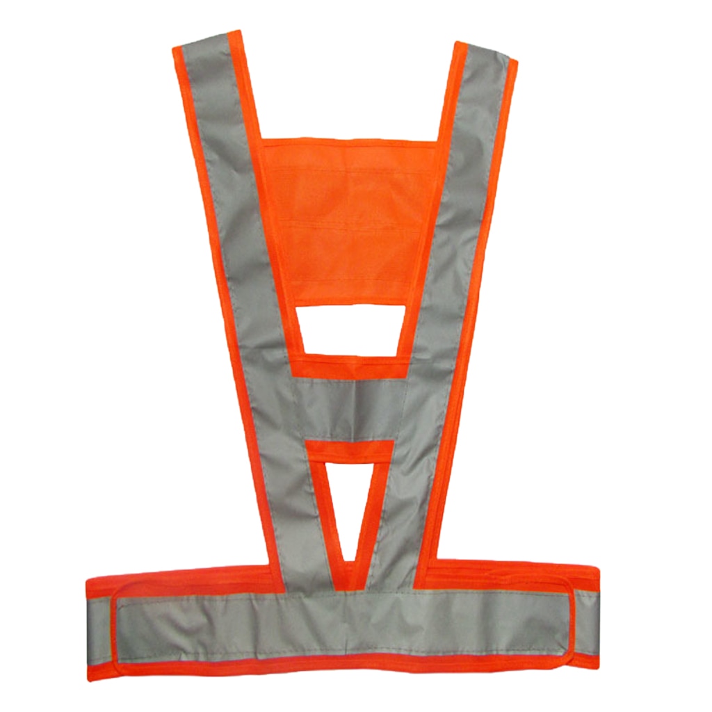Chaleco de seguridad en forma de V, reflectante para tráfico, correr, acampar, al aire libre, etc.