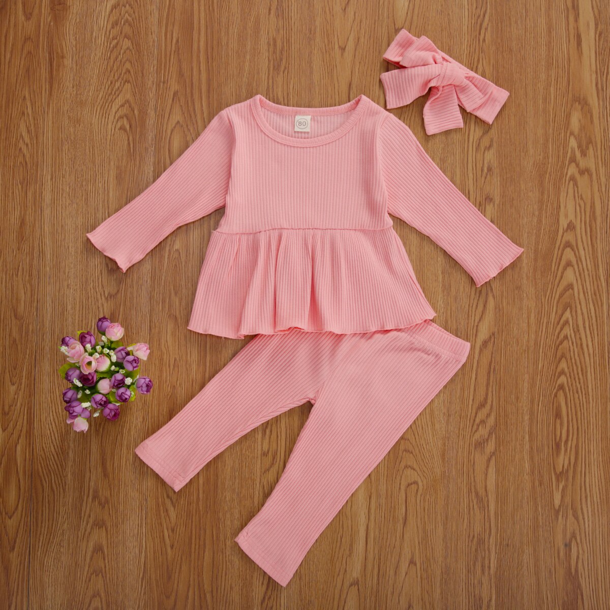 3 Stuks Baby Meisjes Kleding Sets Herfst Winter Lange Mouw Gebreide Jurk Top Broek Hoofdband Outfits Baby Warm Kleding 1-5Y