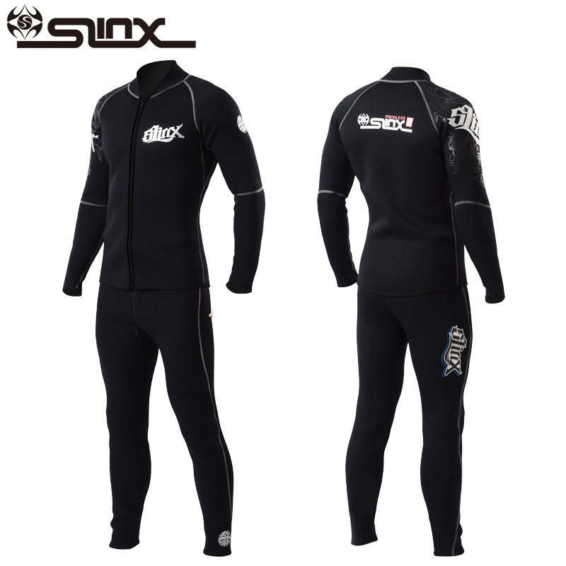 SLINX 3mm Neoprene Winter Warm Wetsuit Jacket Men's Rash Guard Scuba Diving Swimwear Kite Surfing Snorkeling Swimsuit