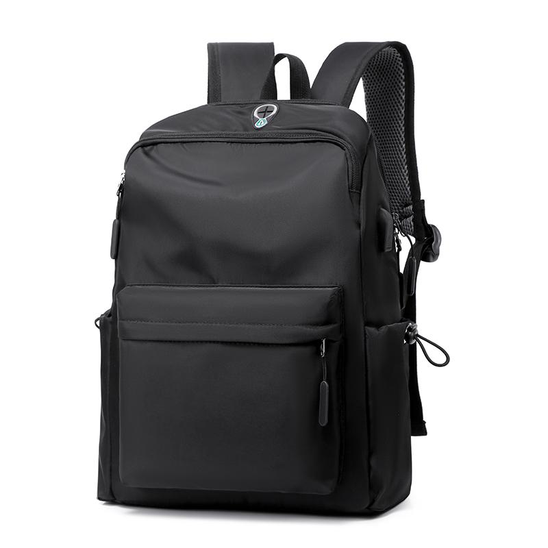 Mochila masculina 2020, mochila para laptop 15.6 Polegada, para adolescentes, com carregamento: Black